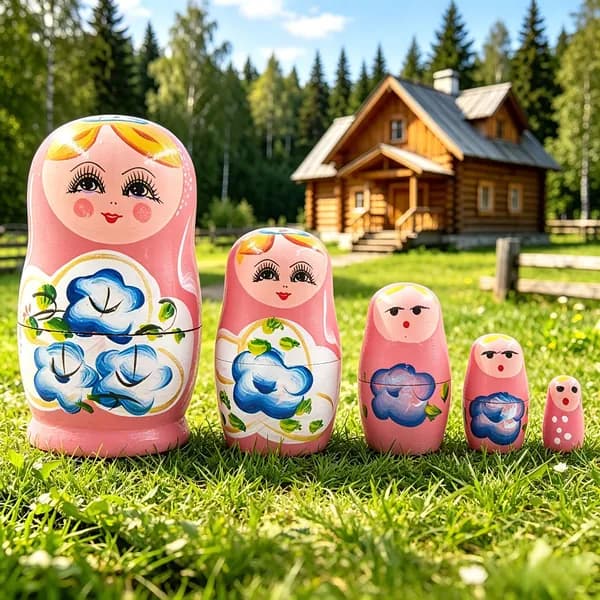 Матрешка из дерева 5 уровней, ручная роспись, народный стиль, игрушка для детей, сувенир