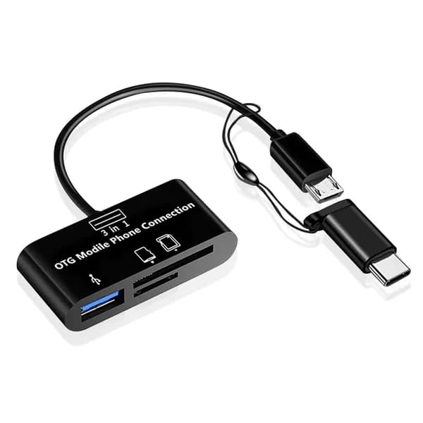 Кабель для передачи данных с Compact Flash на Type C и Micro/TF