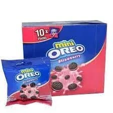 Печенье Oreo Mini Strawberry 20,4гр Мини Орео Клубничный крем