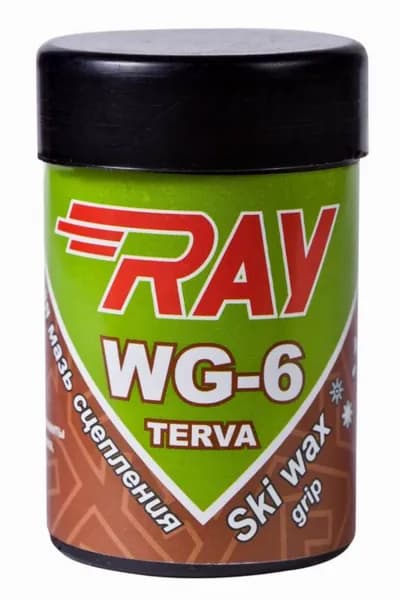Мазь держания лыжная RAY (Луч) WG-6 от -10 до -25 С, смоляная светло-зеленая (35 гр). Мазь сцепления для пластиковых лыж.