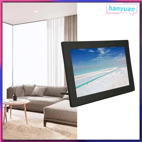 10 Inch Digital Photo Frame, Яркие цвета и высокая четкость изображения, для семейных мероприятий и просмотра Черный британский стандарт