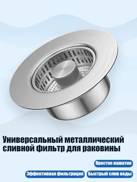 Универсальный металлический сливной фильтр для раковины, 1 шт. - Стиль А
