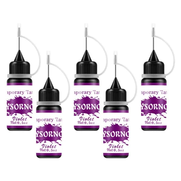 Фиолетовый набор из 5 тюбиков временной тату-краски на основе растительных экстрактов