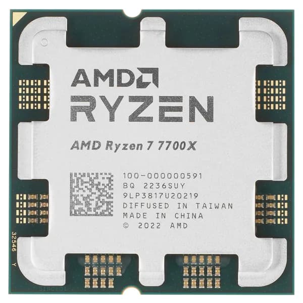 AM5 процессор AMD Ryzen 7 7700X (100-000000591) 4,5-5,4ГГц, 8 / 16, 105Вт