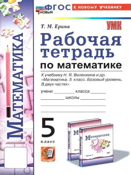 Математика 5 класс. Базовый уровень. Рабочая тетрадь к учебнику Н. Я. Виленкина и др. | Ерина Татьяна Михайловна