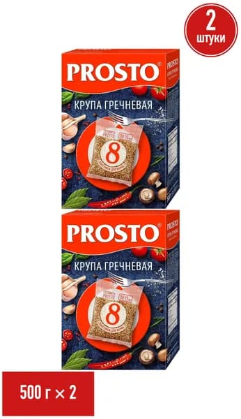 Крупа гречневая Просто 62,5 г x 8 шт, набор: 2 штуки