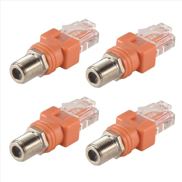 Адаптер коаксиальный-Ethernet, 4 шт. коаксиальный конвертер RF F Female To RJ45 Male для тестера линии