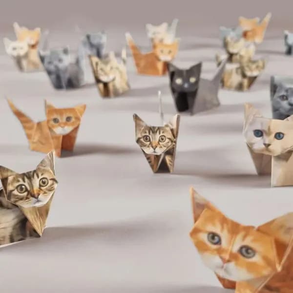 Бумажные коты для оригами, 50 листов