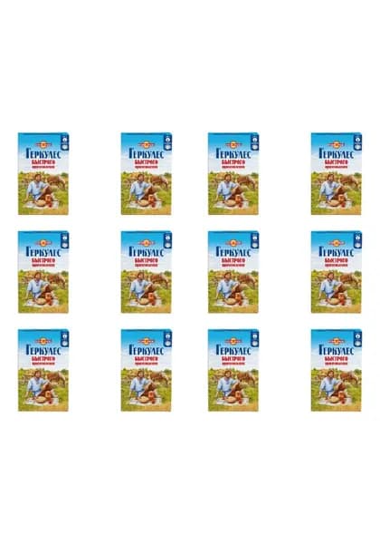Русский продукт Хлопья Геркулес быстрого приготовления, 420 гр, 12 упаковок в коробке
