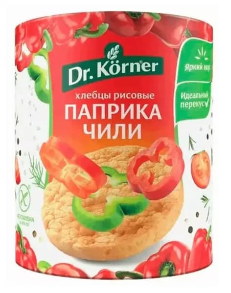 Dr. Korner Хлебцы Рисовые, паприка и чили, 80 гр, 1 уп