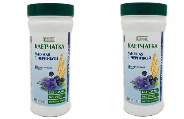 Сибирская клетчатка Клетчатка льняная с черникой, 280 г, 2 шт