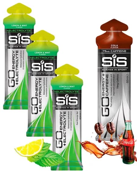 Гель питьевой SCIENCE IN SPORT (SiS) GO Energy MIX-31 4 x 60 мл, Лимон-Мята, Кола