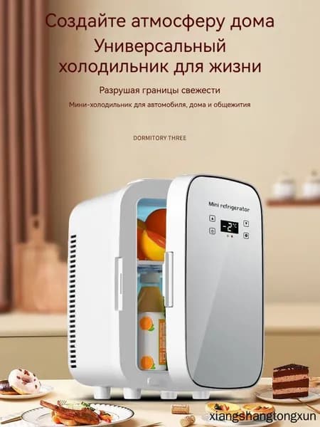 Портативный двухъядерный холодильник емкостью 10 литров, подходящий для хранения напитков, косметики и лекарств