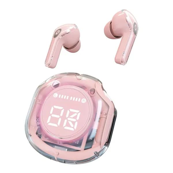 Наушники беспроводные с микрофоном, Bluetooth, светло-розовый
