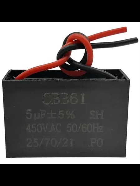 Пусковой конденсатор CBB61 5мкф, 450В гибкие выводы для