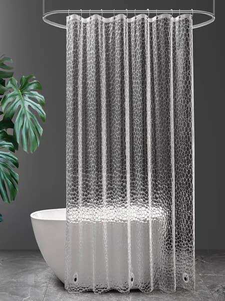 Штора для ванной 180x180 см полиэтиленовая 3d-эффект прозрачный