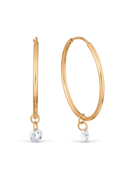 Серьги женские серебряные 925 пробы с фианитами, KARATOV
