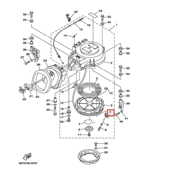 Храповик ручного стартера Yamaha 9.9-15, 40X, F6-40 (Omax)