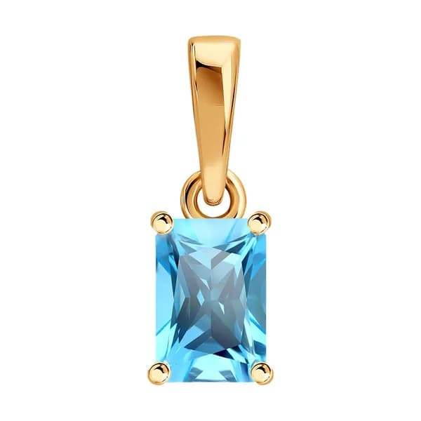 Золотая подвеска DIAMANT-ONLINE с топазом 585 пробы