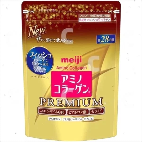 Amino collagen Meiji / Японский коллаген гидролизованный морской с витамином С