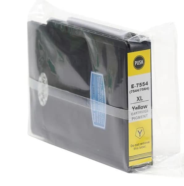 Картридж INKKING T7554/T7544/T7564 (yellow, желтый) C13T755440, 62мл, для Epson WorkForce Pro WF-8090DW, Epson WorkForce Pro WF-8590DWF