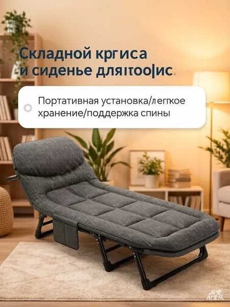 Диван раскладной, механизм На пол, 60х180х30 см,серый
