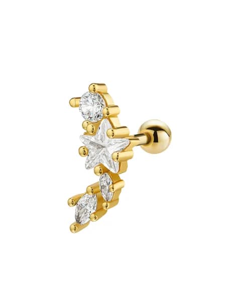 Серьга из серебра для пирсинга хряща, хеликса Геометрия