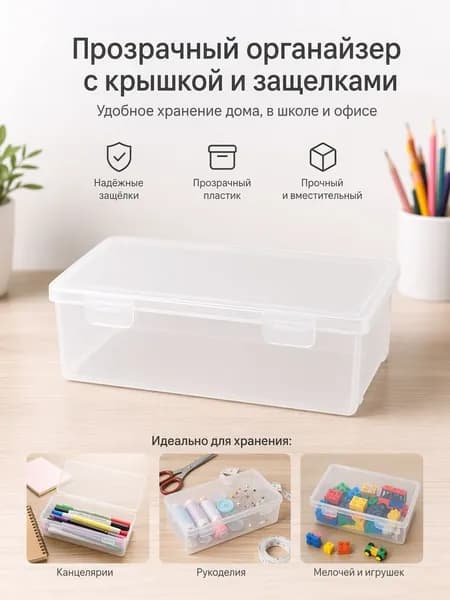 Прозрачная коробка для карандашей