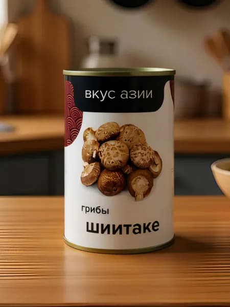 Грибы Шиитаке консервированные Вкус Азии 400 г, Китай