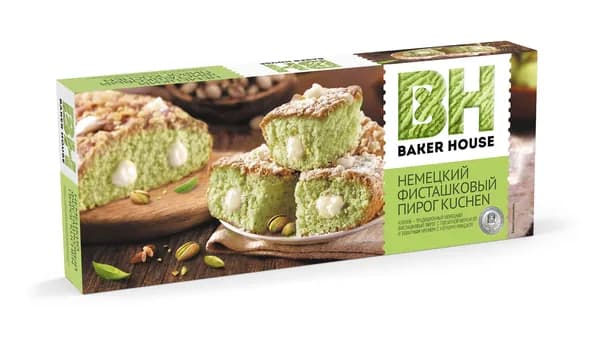 Baker House Пирог бисквитный KUCHEN Фисташковый, 350 г