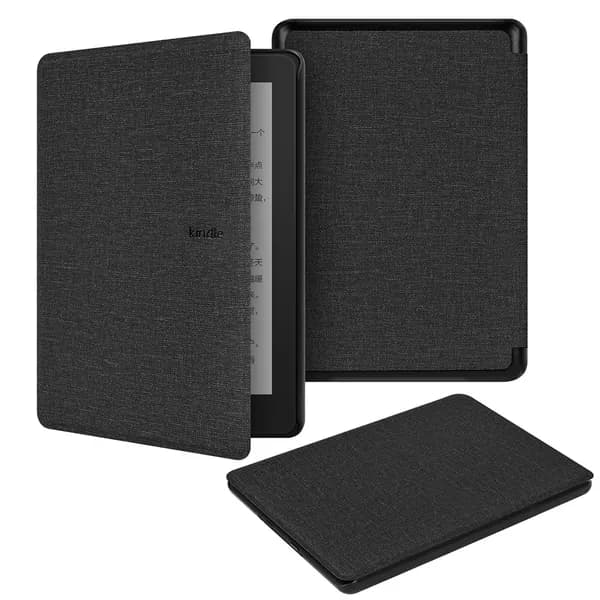 Чехол для Kindle Paperwhite 12-го поколения 2024 года и Kindle Colorsoft Signature Edition (7 дюймов), черный, из водонепроницаемой ПУ кожи с автоматическим пробуждением