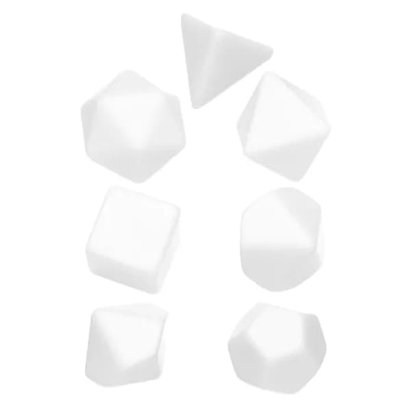 7pcs/pack D4 D12 D20 Blank Dices Пластиковые многогранники образовательная игрушка