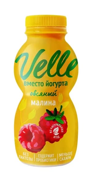 Питьевой растительный йогурт Velle Овсяный малина, 230г