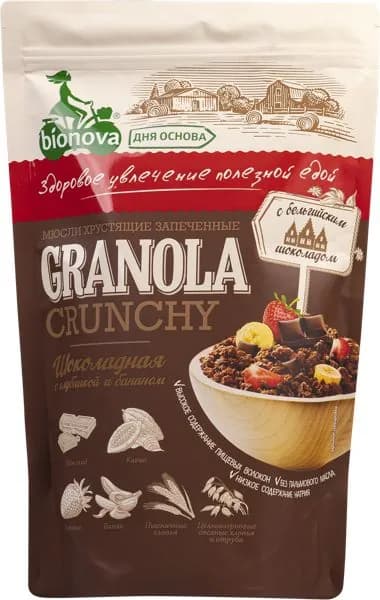 Мюсли Бионова кранчи шоколад клубника Новапродукт АГ м/у, 400 г