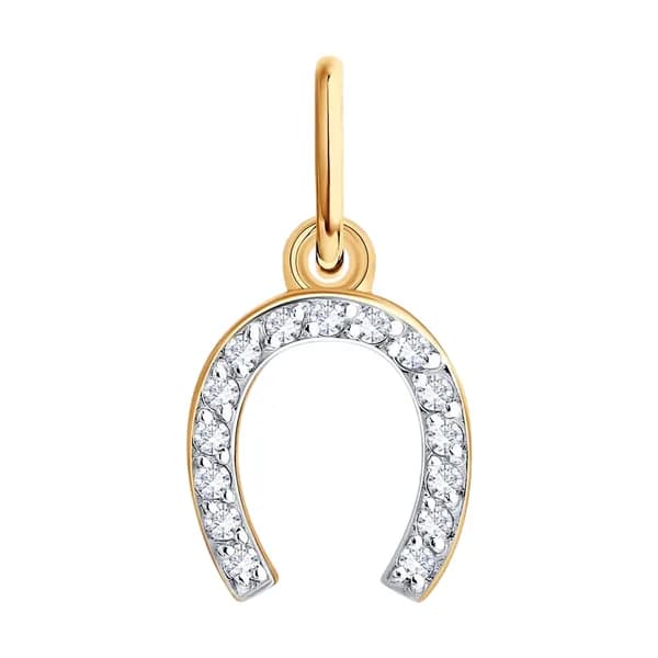Золотая подвеска Символ года DIAMANT-ONLINE с фианитом 585 пробы