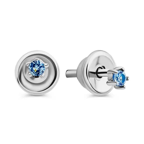 Серьги женские с фианитами серебро 925 пробы 585GOLD