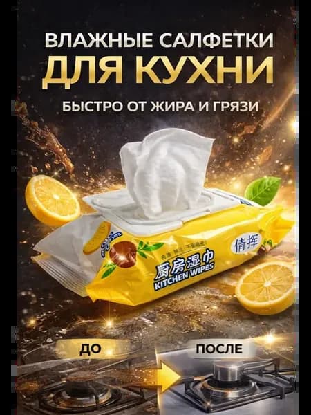 Влажные салфетки для плиты и столешницы