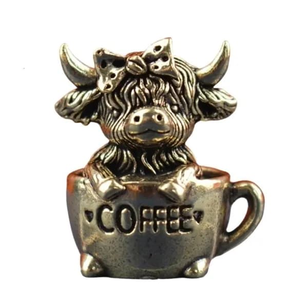 Латунное Украшение Highland Cow-Кофейная Чашка Highland Cow