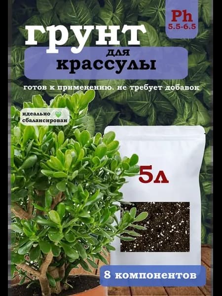 Грунт для крассулы с микроэлементами 5 литров
