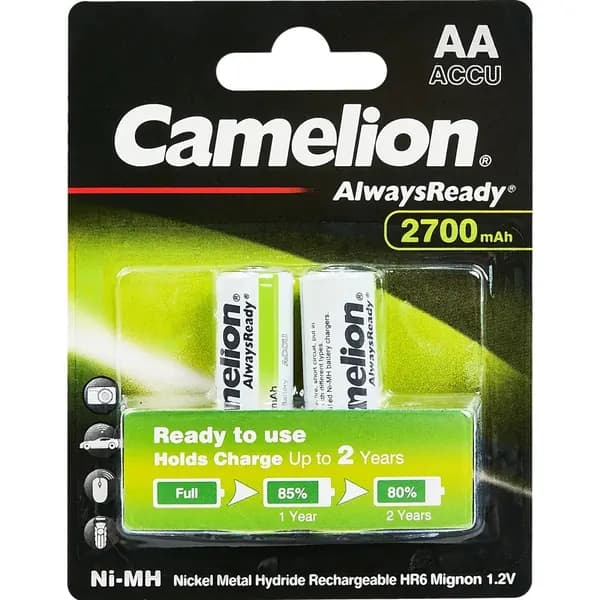 Батарейка никель-металлгидридная Camelion Always Ready NH-AA2700BP2 AA 2 шт.