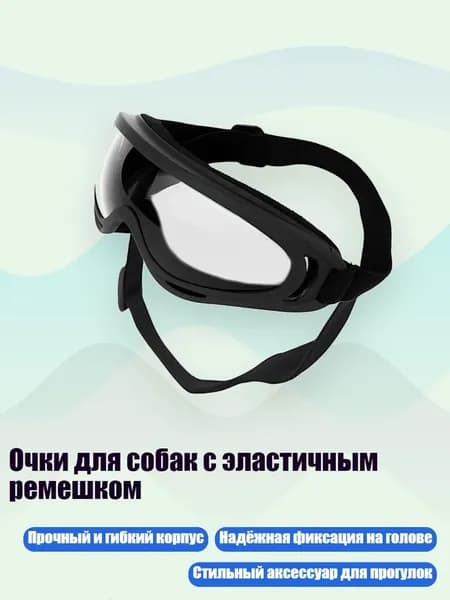 Очки для собак с эластичным ремешком, Прозрачные линзы