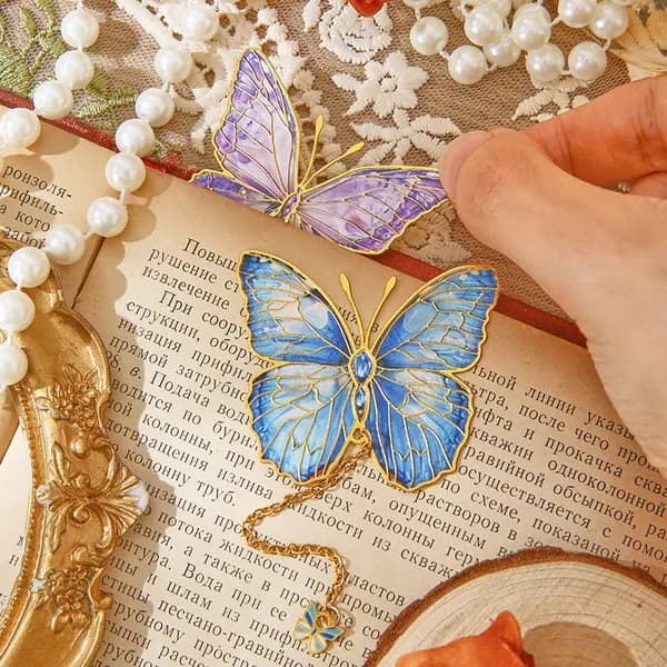 Металлическая закладка для книг Бабочка, закладка для книг Butterfly Flower