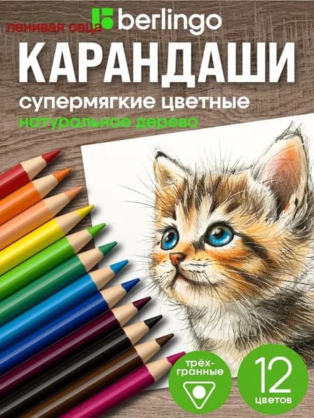 E Набор карандашей, вид карандаша: Цветной, 12 шт.