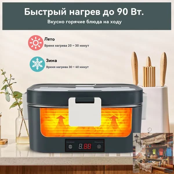 Микроволновая печь переносная духовка подогреваемый ланч-бокс подходит для автомобилей и семей-2675615