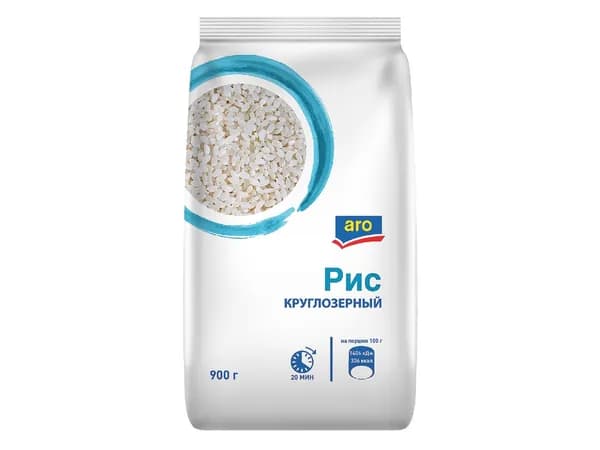 aro Крупа рис круглозерный, 900 г