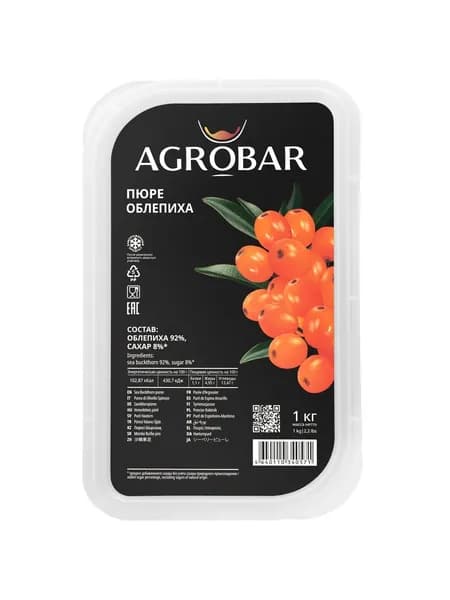 Пюре AGROBAR Облепиха замороженное, 1кг
