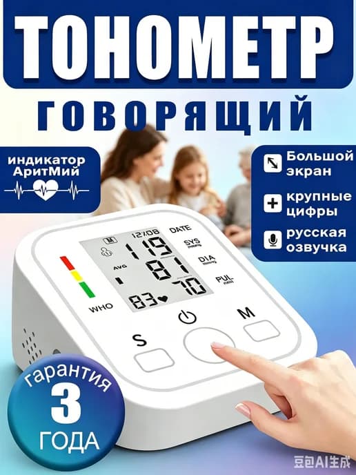 Тонометр автоматический UA-888EAC медицинский с адаптером