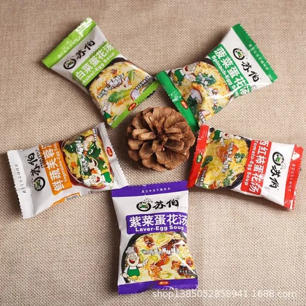 Вкусный и сладкий суп быстрого приготовления из свежих овощей и водорослей с томатами 6 г*5 упаковок