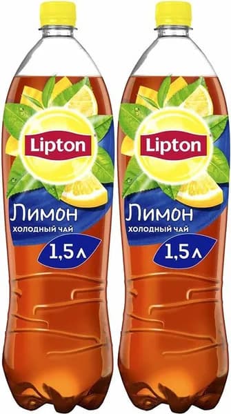 Холодный чай Lipton лимон 1,5 л, комплект: 2 упаковки по 1.5 кг