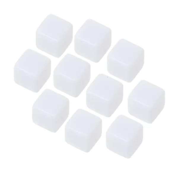 Белые кубики для игр, 10 шт., - 16mm